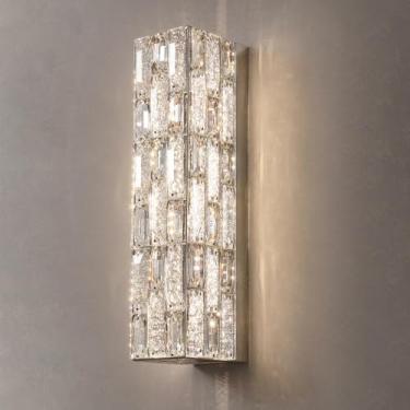 Imagem de Luminárias de parede de cristal de luxo modernas, vintage, 18 W, fonte de luz LED, arandelas de parede K9, fundo de parede, penteadeira, luz de parede para sala, bar, cozinha, corredor, sala