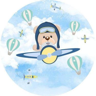 Imagem de Painel Redondo 3D Sublimado Urso Aviador Frd-4857