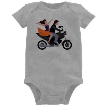 Imagem de Body Bebê Moto Casal - Foca na Moda, Cinza, GG