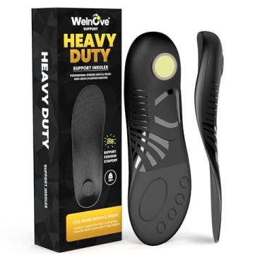 Imagem de Órteses resistentes para alívio da dor – Palmilhas Welnove para fascite plantar com suporte de arco alto Palmilhas de pés planos para ficar em pé o dia todo, inserções para botas de trabalho para