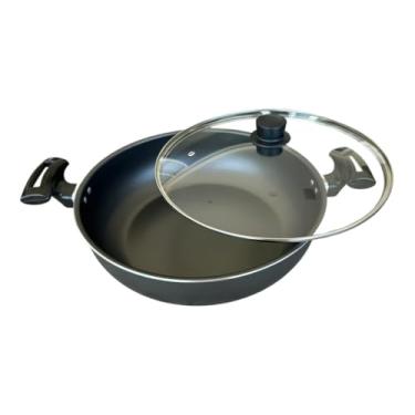 Imagem de Frigideira Tampa Vidro 30cm Wok Panela Antiaderente Funda Grande Aluminio Carne Yakisob...