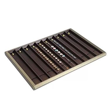 Imagem de Porta-joias com 10 grades para colar/pulseira/pingente, bandeja organizadora de gaveta de joias com 10 ganchos, bandeja de colar, organizador, almofada, pulseiras, pingentes, correntes, expositores,