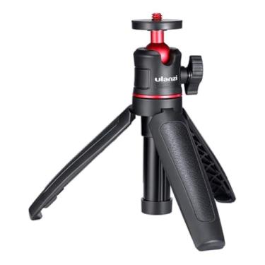 Imagem de Mini Tripé Portátil Ulanzi 2 em 1 Ajustável Preto, Bastão de Selfie, Compatível com Câmeras e Smartphones, Cabeça Esférica, Compacto e Antiderrapante