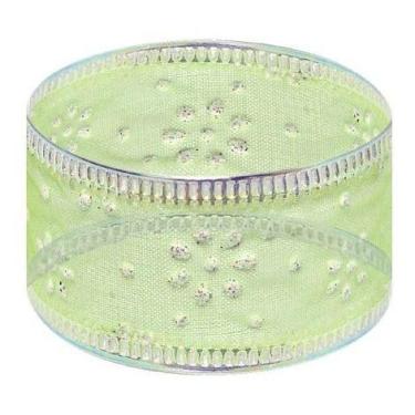 Imagem de 30m Fita De Natal Organza Glitter Aramada 2,5cm Várias Cores - Fitas R