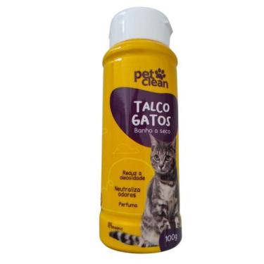 Imagem de Talco Pet Clean Banho a Seco Cachorro Gato Pet, Gato