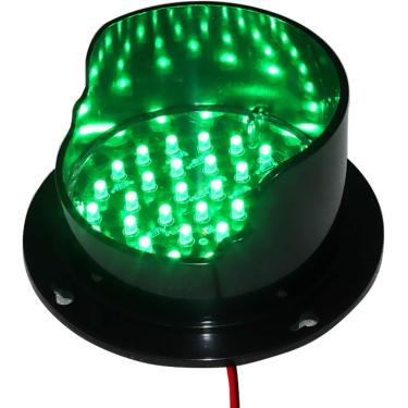 Imagem de Semáforo LED monocromático de 200 mm (8 polegadas), semáforo vermelho/amarelo/verde, caixa de PC à prova d'água IP65, semáforo LED industrial, indicador de compartimento de doca, uma cor, ve