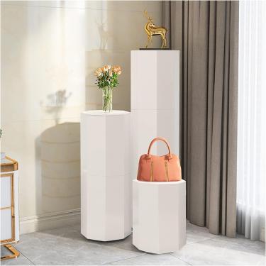 Imagem de sapateira alta redonda giratória sapateira giratória 360 ° organizadora de prateleira para sapatos armazenamento de sapatos de metal para entrada corredor organizador de sapatos armazenament