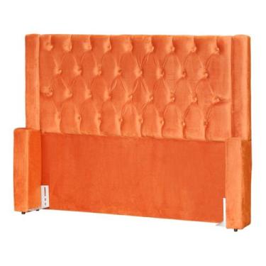 Imagem de Cabeceira de Cama Box Estofada 160 cm Queen Emma Veludo - Fina Mobília
