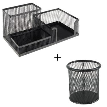 Imagem de Porta Treco Organizador Papel Clips + Porta Caneta Lápis Papelaria - A