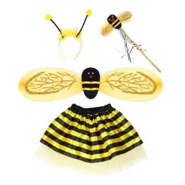 Imagem de Fantasia De Abelha Asa Varinha Tiara Saia Carnaval Cosplay