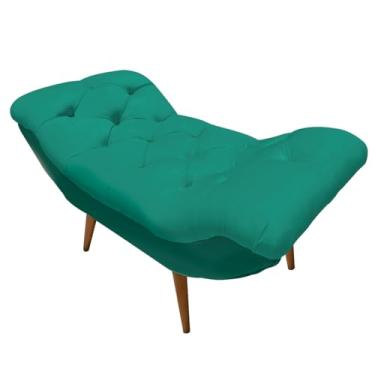Imagem de Recamier Sofá Calçadeira 1 M Realeza (Suede Azul Turquesa)
