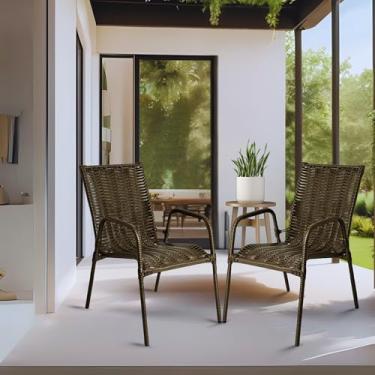 Imagem de Cadeira para Jardim, Varanda e Piscina, Poltrona Tropical de Fibra Sintética, Kit com 2 Unidades