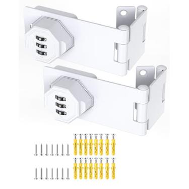 Imagem de Anobeyi Fechadura de armário mecânica sem chave com combinação, fechadura dupla de ângulo reto de 90 graus, travas de ferrolho rotativo com senha para armário de arquivos de escritório, gavetas de