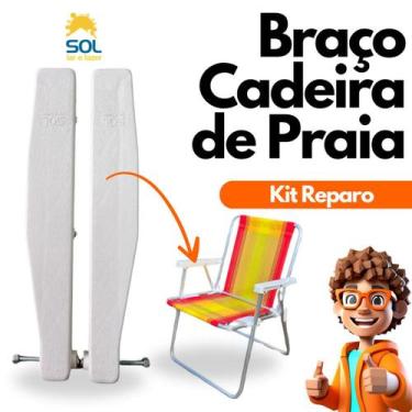 Imagem de Kit de Reparo Troca Reposição Braço de Cadeira de Praia Alumínio ou Aç