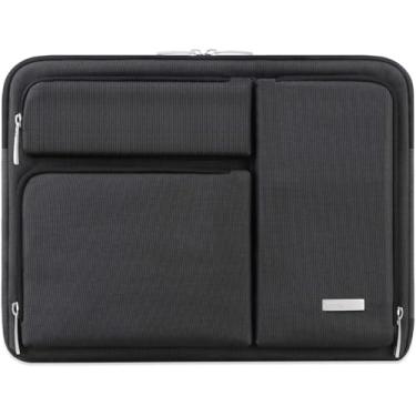 Imagem de Lacdo Capa protetora para computador portátil de 360° para o novo MacBook Air M4 A3241 2025, M3, M2 de 15", MacBook Pro de 15", bolsa para computador Dell XPS 15 Plus com bolso para acessórios, Preto