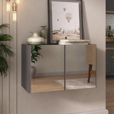 Imagem de Aparador Buffet Suspenso com Espelhos 2 Portas Multimóveis MP8003, Gra