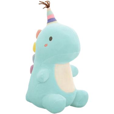 Imagem de Brinquedos de pelúcia animal recheado, brinquedo de dinossauro bonito, pelúcias dino macias para presentes de boneca de pelúcia para crianças (azul, 9