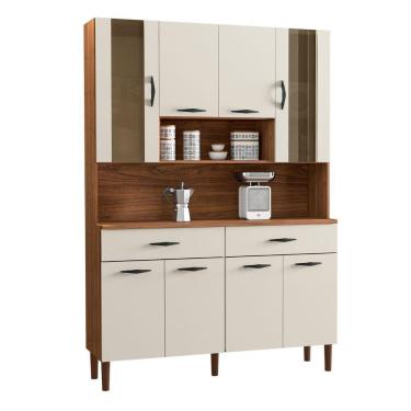 Imagem de Kit Cozinha 8 Portas Golden Nogueira Off White