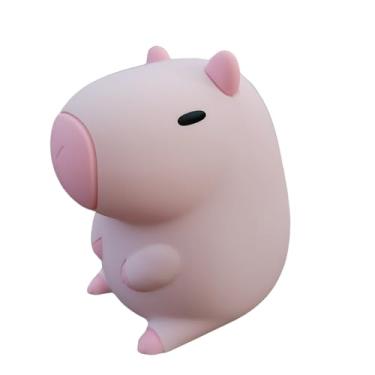 Imagem de Luminária de Silicone Capivara Capybara - Luz Noturna LED Recarregável USB Decoração Quarto - Night Light (Rosa)