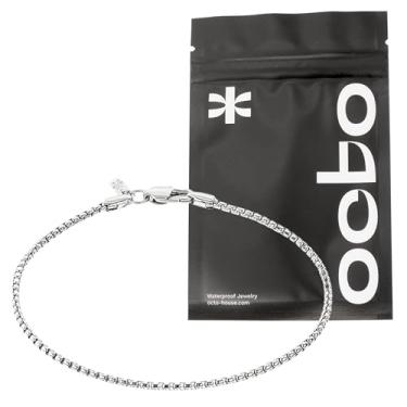Imagem de OCTO Pulseira masculina - Pulseira de corrente masculina prata e joia de aço inoxidável para todas as ocasiões - Acessórios para homens - À prova d'água à prova de suor, sem manchas para o dia a dia