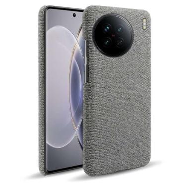 Imagem de Capa para VIVO X90s,Capa desenhada em lona,Case Protetora Ultrafina com Empunhadura Macia,Design em Tecido Antichoque e Antiarranhões-Gray