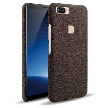 Imagem de Capa para vivo X20 Plus,Capa desenhada em lona,Case Protetora Ultrafina com Empunhadura Macia,Design em Tecido Antichoque e Antiarranhões-Brown