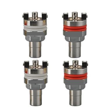 Imagem de U3IPKZ58 Soldagem de cobre puro HiFi RCA soquete fêmea amplificador de potência placa de som plugue de parede terminal de cabo de plugue RCA HiFi (4 peças banhado a ródio)