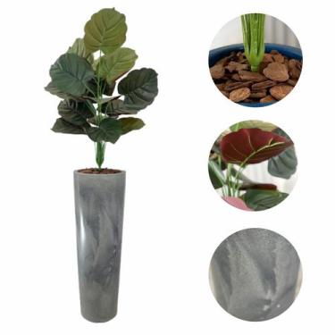 Imagem de Planta Artificial Caladium Costela Filodendro Vaso Alto - FlorImp
