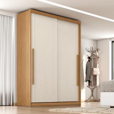 Imagem de Guarda Roupa Solteiro 2 Portas de Correr em MDF Splendido Zanzini - Cinamomo/Areia