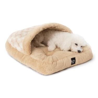 Imagem de Nicole Miller New York PET Kendall Chinelo Geo aconchegante cama para animais de estimação, aconchegante e calmante, parte inferior antiderrapante, lavável na máquina, cinza-acinzentado, pequeno 56 x
