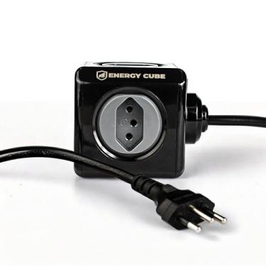 Imagem de Gshield Adaptador Energy Cube Bivolt Filtro de Linha Multiplicador de Tomadas 10A com Proteção de Sobretensão, Certificado INMETRO "2 Anos de Garantia", Preto (4 Tomadas + USB A + Tipo C + Cabo 1,5m)