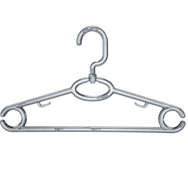 Imagem de Kit 48 Cabides de Roupa Giratório Adulto 42cm Regata Transparente para Closet Magazzino