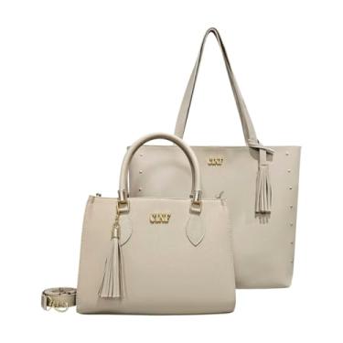 Imagem de Bolsa Sacola Grande + Transversal Média Kit Com 2 Peças (Marfim)