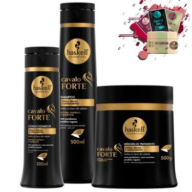 Imagem de Kit Haskell Cavalo Forte Sh 500ml Cond 300ml Mascara 500g