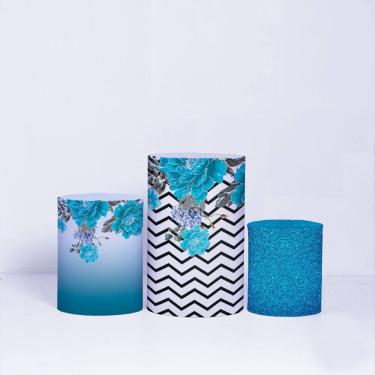 Imagem de Trio de Capa Cilindro para Festa de 15 anos Veste Fácil C/elástico