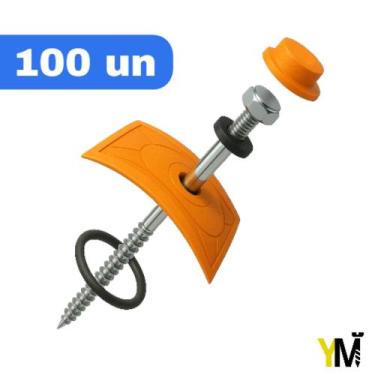 Imagem de Parafuso Para Telha Pvc Sextavado Kit com 100un Vedação E Fixação De T