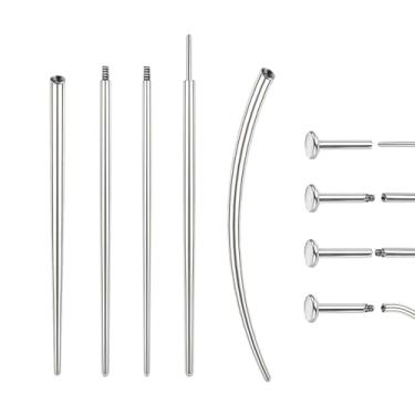 Imagem de jagosen 14G 16G 18G 20G Kit de piercing de bola de piercing ferramenta de aço inoxidável aplicador de brinco de costas planas Ferramenta aplicadora de pino de inserção sem rosca Kits de piercings de
