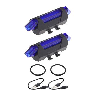 Imagem de Create idea 2 peças de aviso LED tira lanterna barra lâmpada compatível com Xiaomi m365 pro 1s pro2 scooter elétrica noite ciclismo segurança decoração luz scooter peças azul