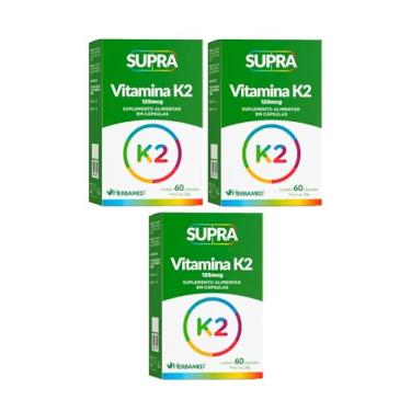Imagem de Kit 3 Supra Vitamina K2 125mcg 60 Cápsulas - Herbamed