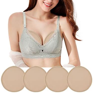 Imagem de Pacote com 4 almofadas de mamona de óleo de rícino, enchimento de óleo de rícino orgânico, almofadas de óleo de rícino reutilizáveis laváveis para mama, almofadas de amamentação de óleo de rícino