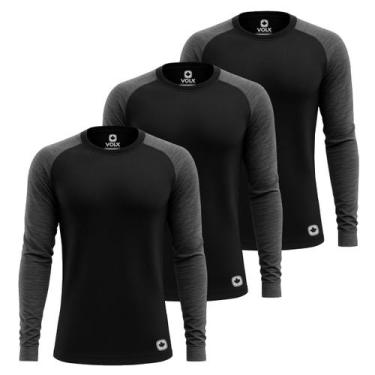 Imagem de Kit 3 Camisetas Térmicas Masculina Segunda Pele Proteção Uv - Volk, Ci