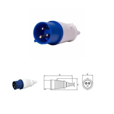 Imagem de Plugue Industrial de Tomada Macho 32A 220-240V 2P+T 6H AZ - Decorlux