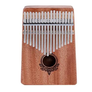 Imagem de Piano de Polegar Portátil de MBA 17 Teclas Com Corpo Mogno e Teclas Metal - Instrumento Musical para As Idades (Cor de madeira)