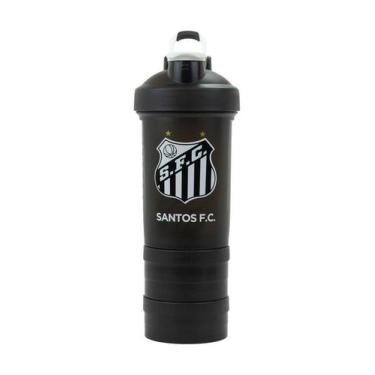 Imagem de Garrafa Shakeira Mola e 2 Compartimentos Time Santos 500 ml - MINAS