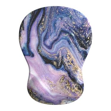 Imagem de BOCHEERY Tapete de mouse confortável com descanso de pulso em gel, mouse pad ergonômico para alívio da dor, superfície de suporte de pulso suave e base de poliuretano antiderrapante para computador