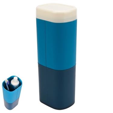 Imagem de DODAMOUR Recipiente de viagem para escova de dentes – Kit odontológico à prova d'água à prova de vazamento com copo, estojo de plástico ABS portátil para viagens, acampamento, academia e banheiro