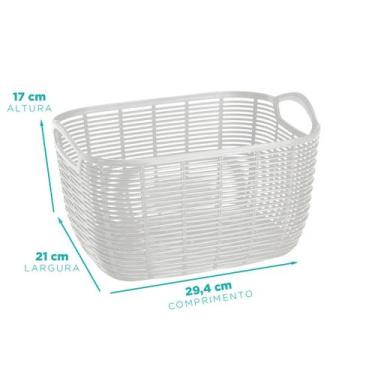 Imagem de Cesto Organizador Vime Médio - Nitron, Branco