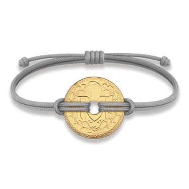 Imagem de HOBBY OF KINGS Pulseira Good Luck Coin | Pulseira banhada a ouro 18k | Joias feitas à mão para colecionadores e amantes de história, 10.2, Ouro amarelo, Sem Pedra Preciosa