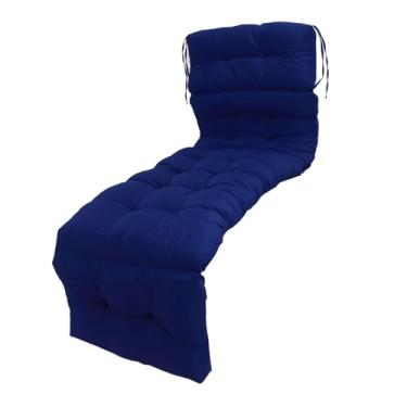 Imagem de Almofada de Lounge de Espreguiçadeiras Externas, Almofada Espreguiçadeira Com Piscina 4 Vezes, Confortável Com Laços para o Quintal (Azul-marinho)