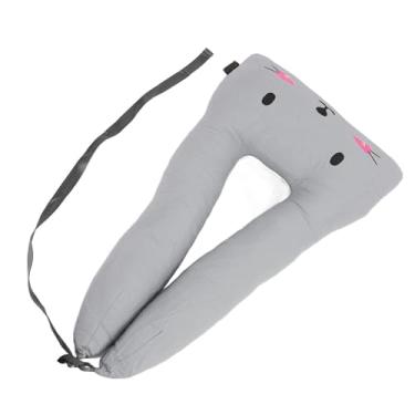 Imagem de Travesseiro de Viagem para Crianças, Apoio de Cabeça, Travesseiro Viagem, Ajuda a Dormir, Estojo Lavável, Macio para Viagens Longa Distância (Cinza)